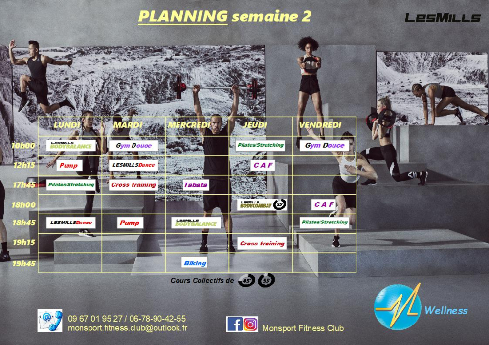 Planning 2025 avec tableau Semaine 2